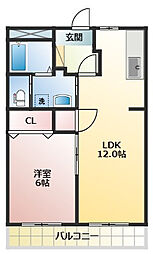 シャトレ壱番館 1LDKの間取図画像