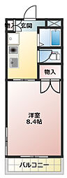 ツインシャトー富ケ丘 1DKの間取図画像