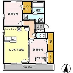フェリーチェB 2LDKの間取図画像