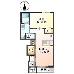 RUBY7 1LDKの間取図画像