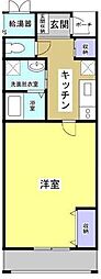 まきの木館うたり 1Kの間取図画像