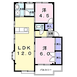 Urara2 2LDKの間取図画像