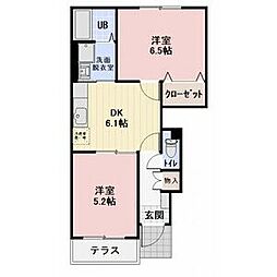 ブリエUn 2DKの間取図画像