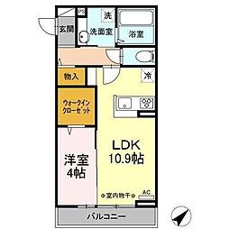 Claire渚N 1LDKの間取図画像