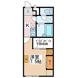 グリーンハウス 1Kの間取図画像
