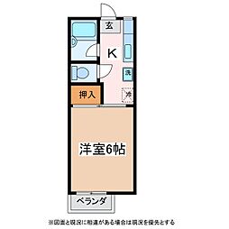 コーポ信州 1Kの間取図画像