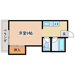 ラ・ポールあさま 1Kの間取図画像