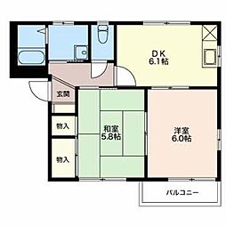 ディアスちごちごB 2DKの間取図画像
