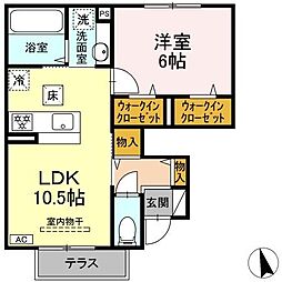 トリシア エンテレイア 1LDKの間取図画像
