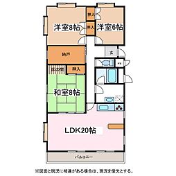 セントラルコーポ城山 3LDKの間取図画像