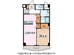 ユーイン井川城 1LDKの間取図画像