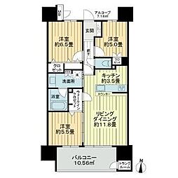 サーパス松本深志 3LDKの間取図画像