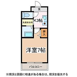 ロワール中央ビル 1Kの間取図画像