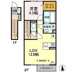 ソレイユナミヤナギ 1LDKの間取図画像