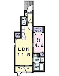 フレーシュ 1LDKの間取図画像