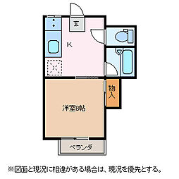 ミルキーウェイA 1Kの間取図画像