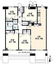 サンライズ片倉 4LDKの間取図画像