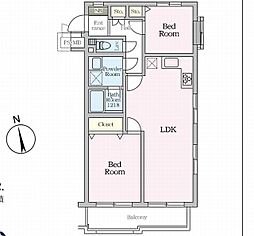 セザール上星川 2LDKの間取図画像
