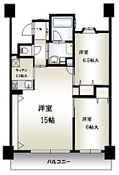 アンピール博多駅南 2LDKの間取図画像