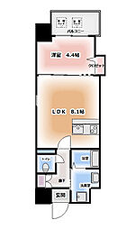 アンピールメゾン天神北 1LDKの間取図画像