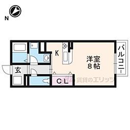 JR東海道・山陽本線 南草津駅 徒歩12分の賃貸アパート 2階ワンルームの間取り