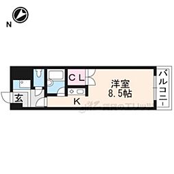 JR草津線 甲西駅 徒歩20分の賃貸マンション 3階ワンルームの間取り