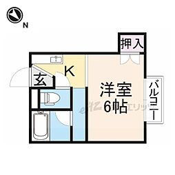 JR東海道・山陽本線 南彦根駅 徒歩20分の賃貸アパート 2階1Kの間取り