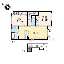エトワール大将軍 2階2LDKの間取り