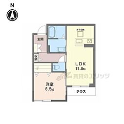 シャーメゾン ピュアワン 1LDKの間取図画像