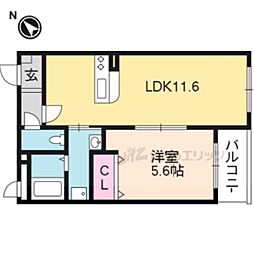 カルムメゾン 1LDKの間取図画像