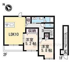 ジュピターEX 2LDKの間取図画像