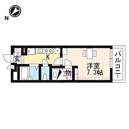 レオパレス若葉 1Kの間取図画像