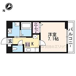 サウスセントラル衣川 1Kの間取図画像