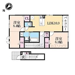 セレスティアII 2LDKの間取図画像