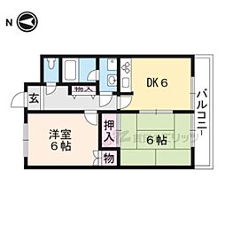フォレスト旭 2DKの間取図画像