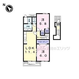 ベルアンジュ1 2LDKの間取図画像