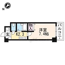 レイクヴュー堅田 1Kの間取図画像