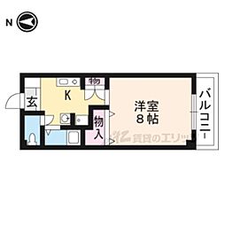 第2ハイツ高樋 1Kの間取図画像