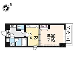 エンゼルプラザイースト2 1DKの間取図画像