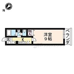メゾンボナール 1Kの間取図画像