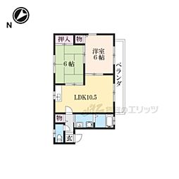 サンフィールド 2LDKの間取図画像