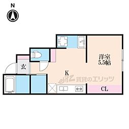 湖とそよ風のLuminous 1DKの間取図画像