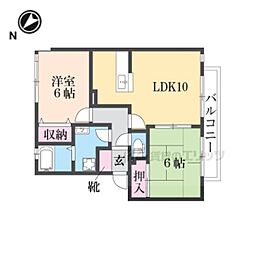 サンガーデンフジ 2LDKの間取図画像