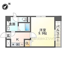 八日市桜館 1Kの間取図画像