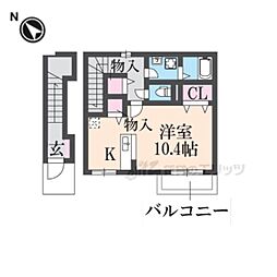 エクセランクール1 ワンルームの間取図画像