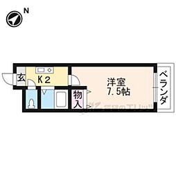 パルシティー大津 1Kの間取図画像