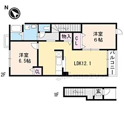 キャナール 2LDKの間取図画像