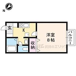 エストヴィラージュ1 1Kの間取図画像
