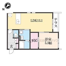 Kapolei 1LDKの間取図画像