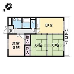 プリンスハイツナカハラ 3LDKの間取図画像